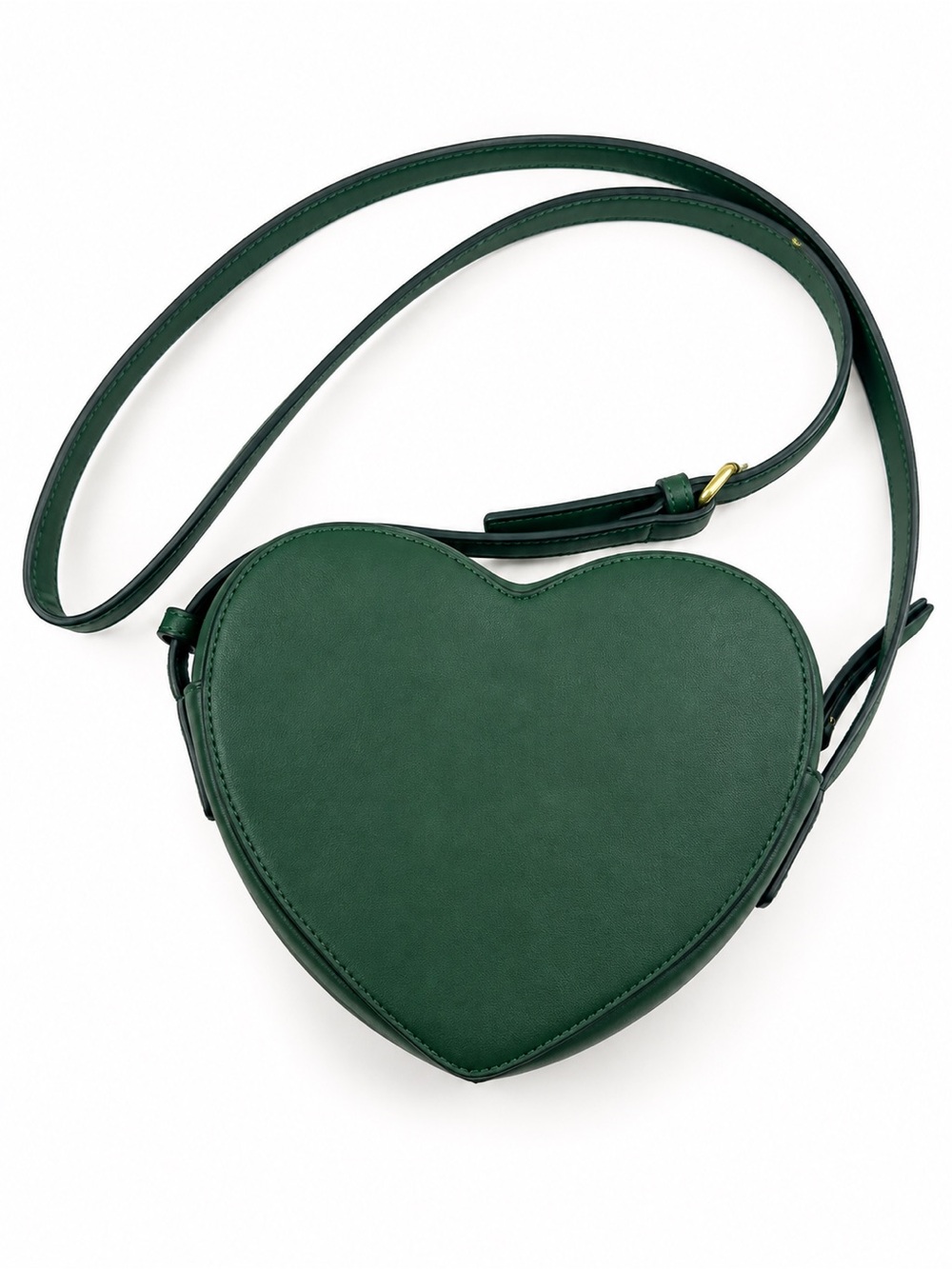Dear Drew Dark Green Heart Shaped Crossbody Purse